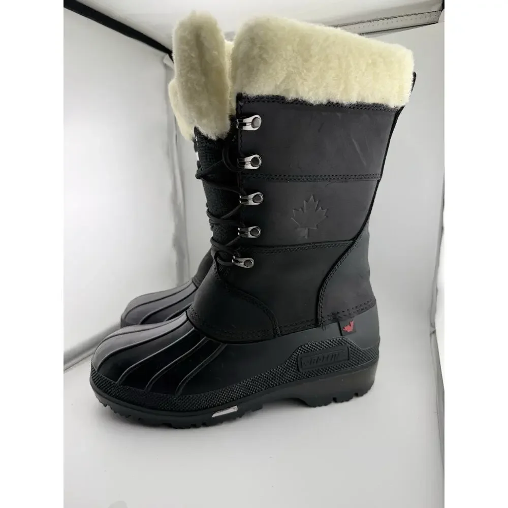 NWOBBaffin Maple Leaf Waterproof Insulated Snow Womens Black Casual Boots Size 7